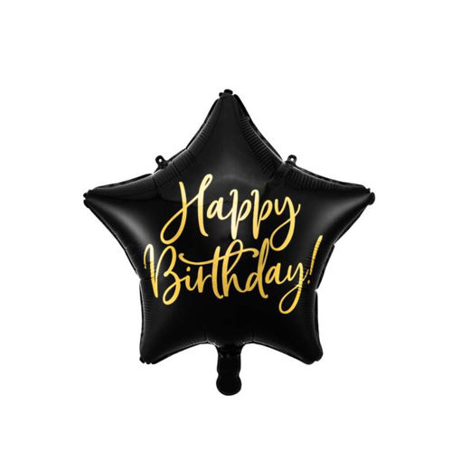 Picture of FOIL BALLOON STAR HAPPY BIRTHDAY BLACK 18 INCH